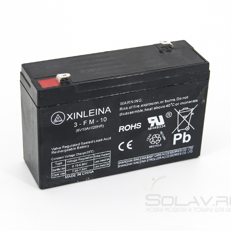 Аккумулятор XINLEINA 6V10Ah/20Hr - X-3FM10