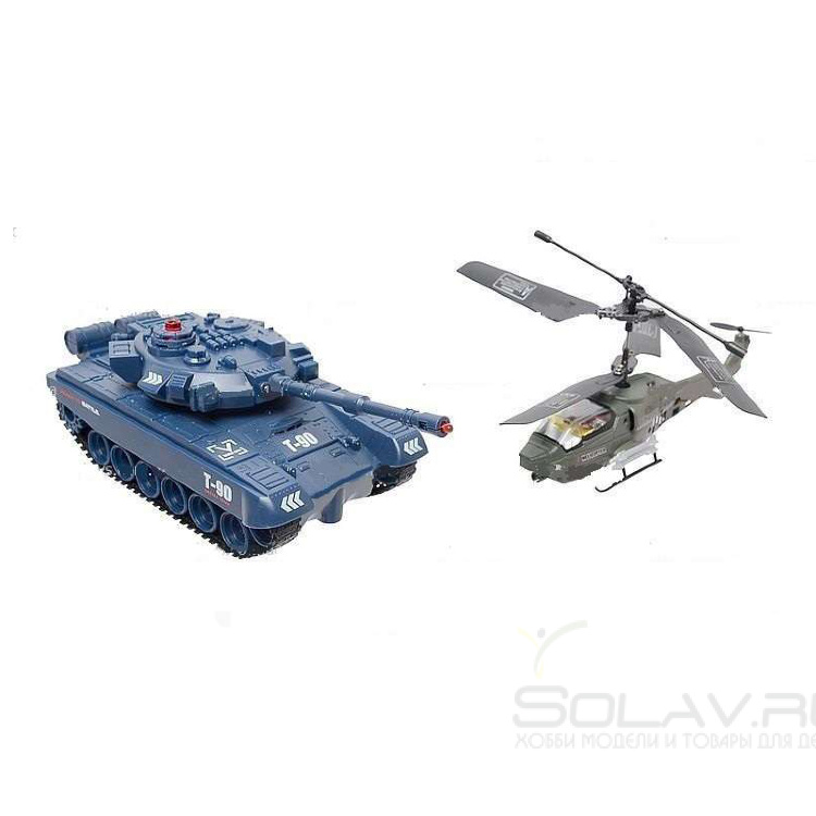 Радиоуправляемый набор танк + вертолет с гироскопом - JD803