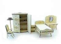 Конструктор 3D деревянный подвижный Lemmo Набор мебели спальня - МЕ-7