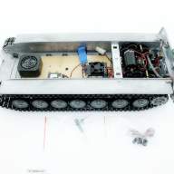 Металлическое шасси для танка Leopard 2A6 (full set, редуктора, электроника)